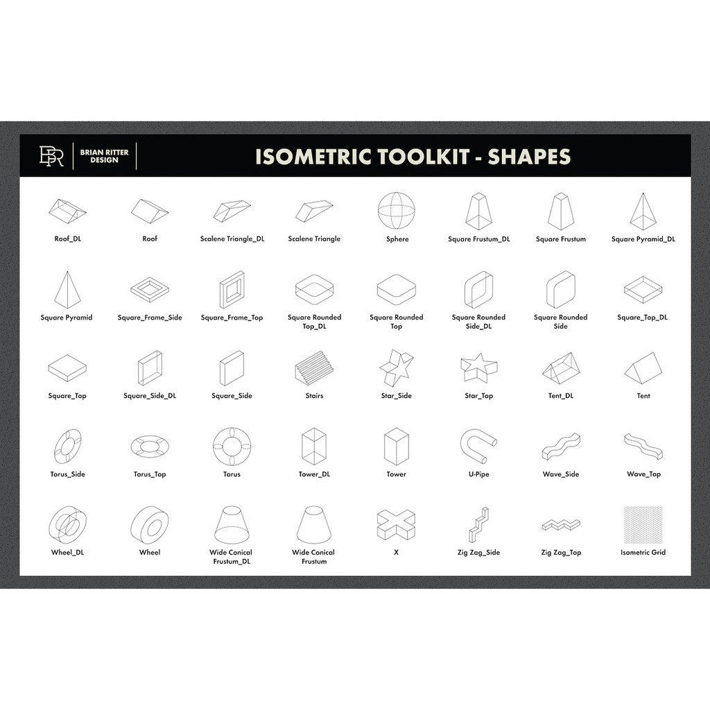 Procreate Brush - Isometric Tool Kit Brush Stamps for Procreate