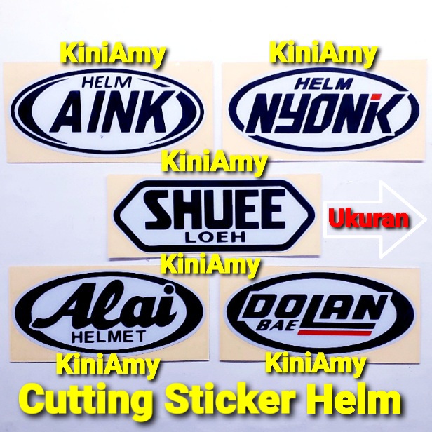 Cutting Sticker Plesetan Emblem Logo Helm AINK Helm Nyonk Dolan Bae Alai Helmet | Variasi Aksesoris 