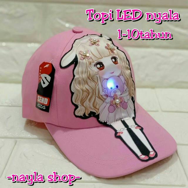 TOPI LED LOL PRINCESS / TOPI ANAK PEREMPUAN / TOPI LED ANAK / TOPI