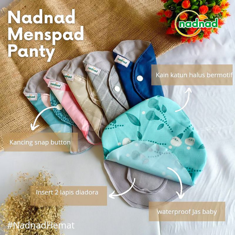 Nadnad Menspad Pembalut Kain Pantyliner Harian isi 5