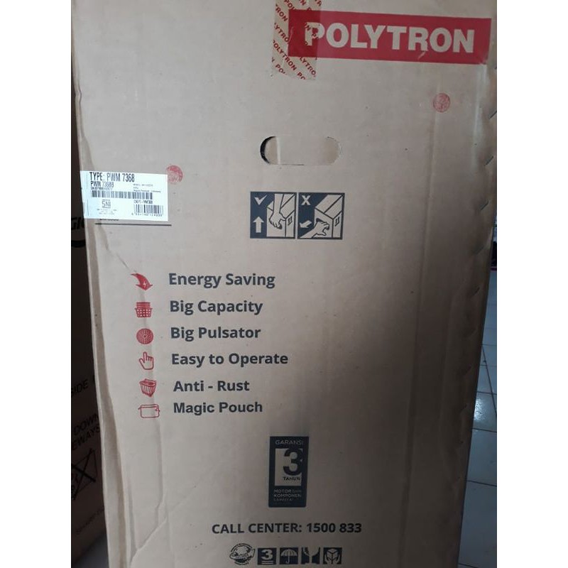 Mesin cuci Polytron PWM 7368 dua tabung kapasitas 7kg