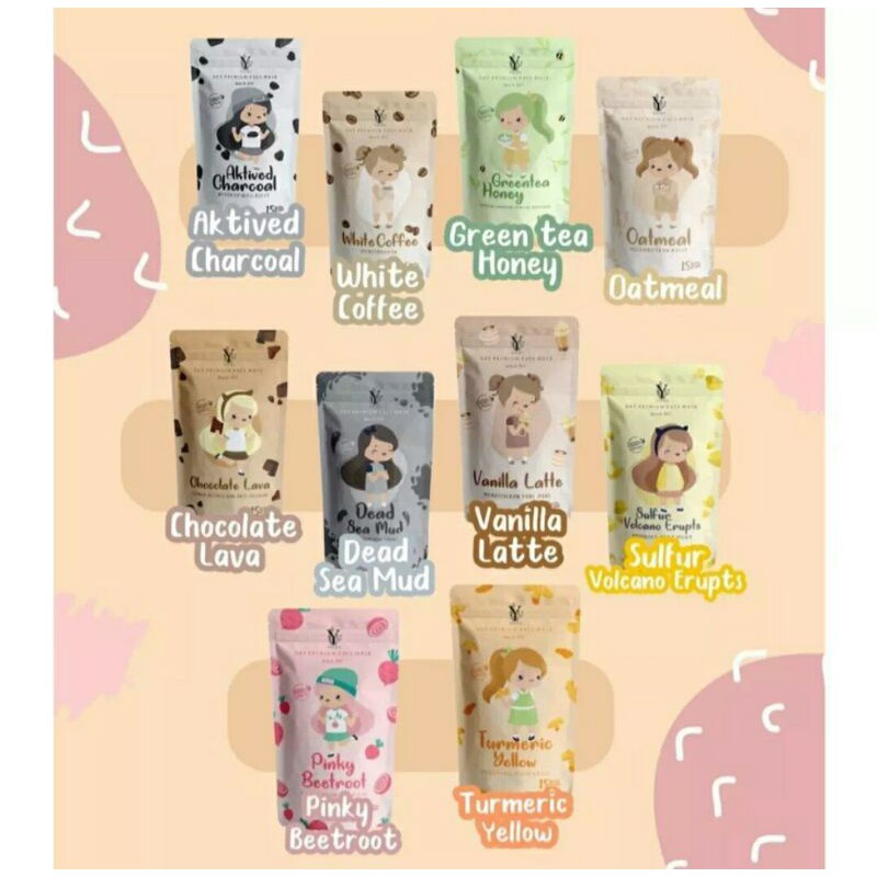 Masker oat YOURA premium mask 15gr/Masker wajah organik/Masker glowing mencerahkan/Termurah
