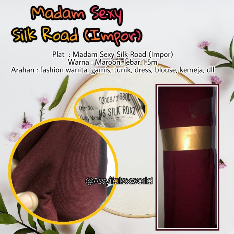 TERMURAH KAIN MADAME MADAM SEXY MAROON TUA IMPOR METERAN ECERAN 0,5M BANDUNG MURAH TEXTILE
