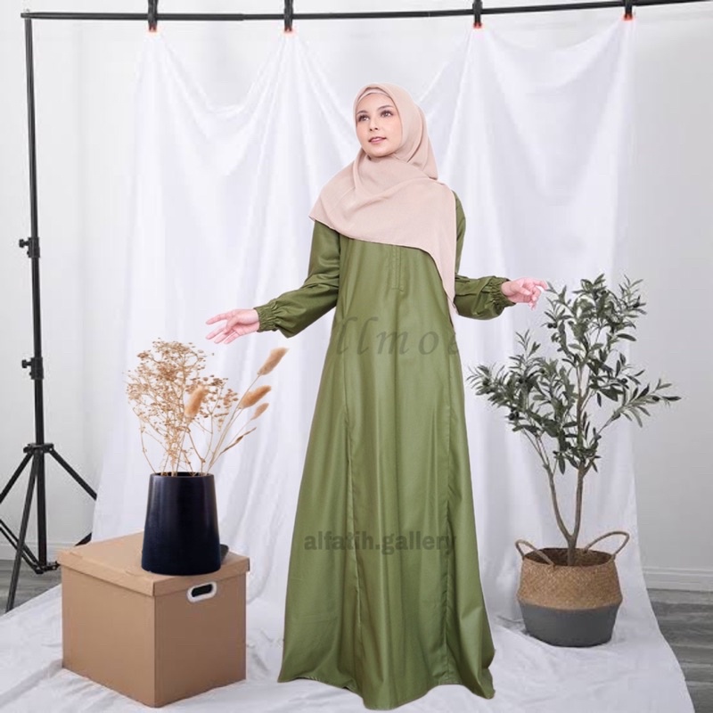 gamis polos elegan terbaru bahan katun toyobo fodu gamis busui