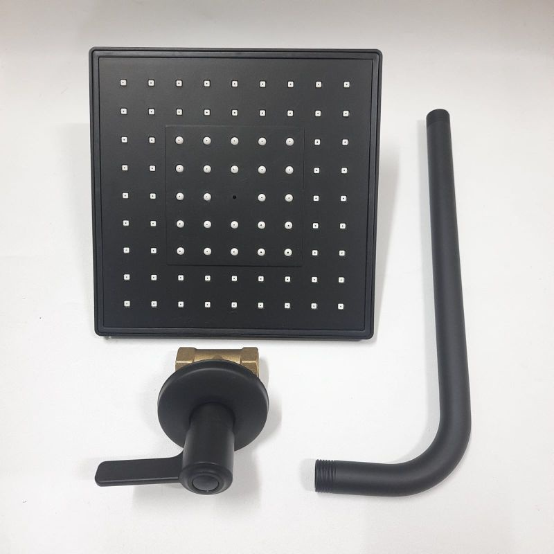 WALL SHOWER HITAM SET DENGAN KRAN / WALL SHOWER KOTAK HITAM DENGAN KRAN
