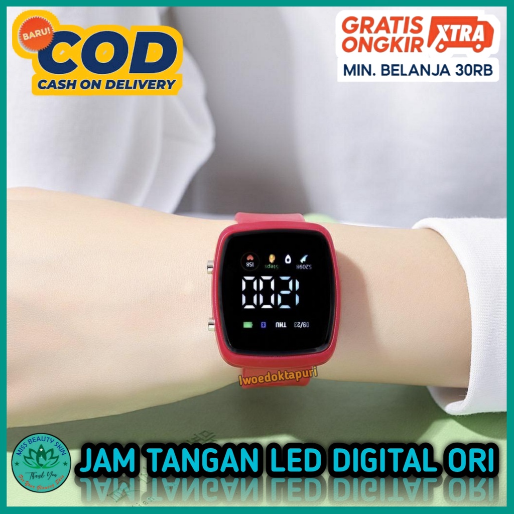 COD Jam Tangan Wanita Pria Led Digital Premium Water Resisten Anti Air Original Rubber Keren Fashion Korea Import Kekinian Couple Untuk Hampers Anak Remaja &amp; Dewasa Laki Perempuan Promo Murah Grosir