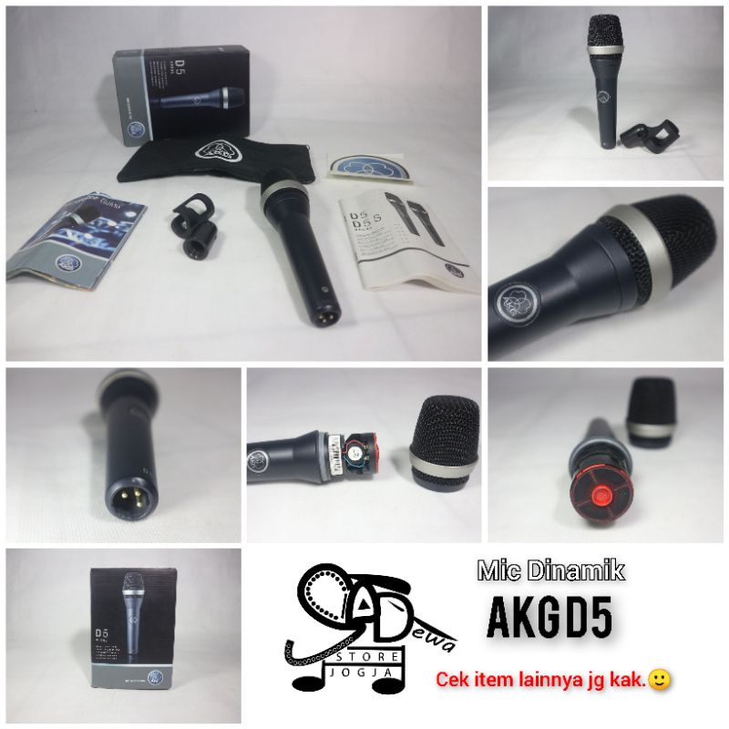 AKG D5 DYNAMIC MICROPHONE MIC DINAMIK SUPERCARDIOID bekas 2nd preloved second seken