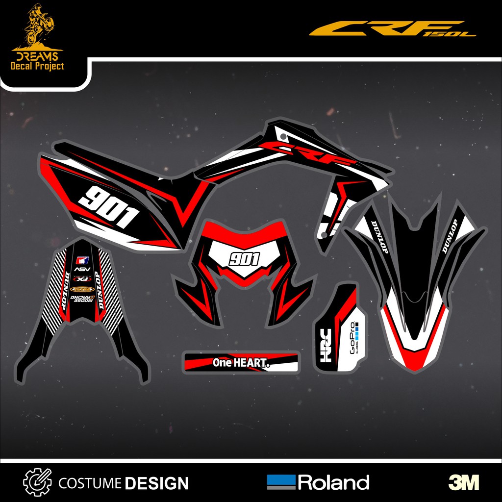 Decal CRF 150L White Black