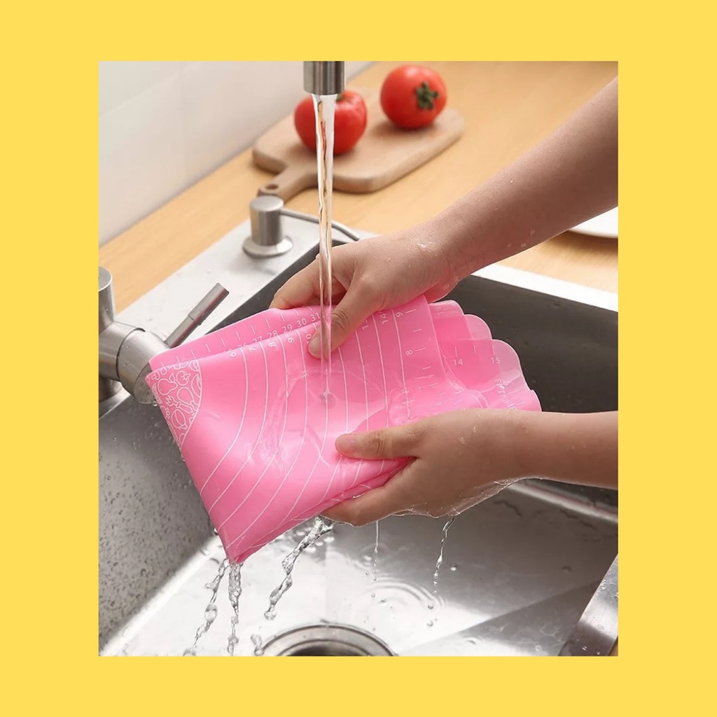 Alas Adonan Kue Baking Mat Silicone Baking 30x40 50x40 Pink Biru Silikon