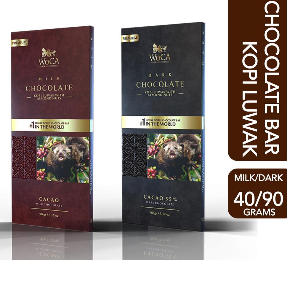 

Terbaru SBIDL WoCA Coklat Kopi Luwak Chocolate Bar Premium Dark or Milk 85 Stock Banyak