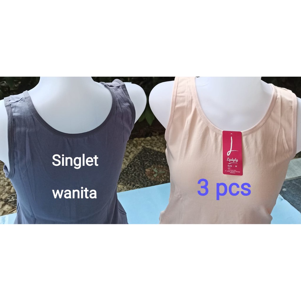 Lydyly - 3 Pcs Singlet Wanita, Pakaian dalam Wanita Berkualitas ( 6 Warna, 4 Ukuran ) - Sahabi