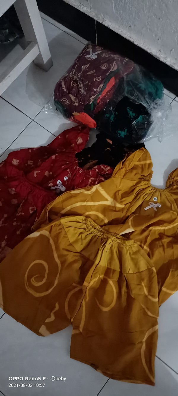 (cod) Setelan Perca Batik Anak Perempuan Cewek 1-5 Tahun Murah Kekinian Grosir