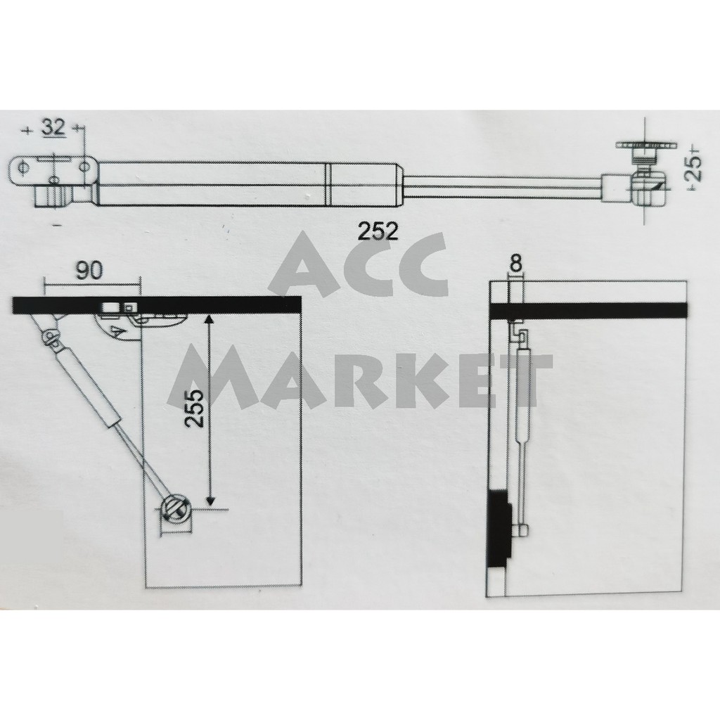 Hidrolik Jok Motor Pintu Gas Spring 100n Kitchen