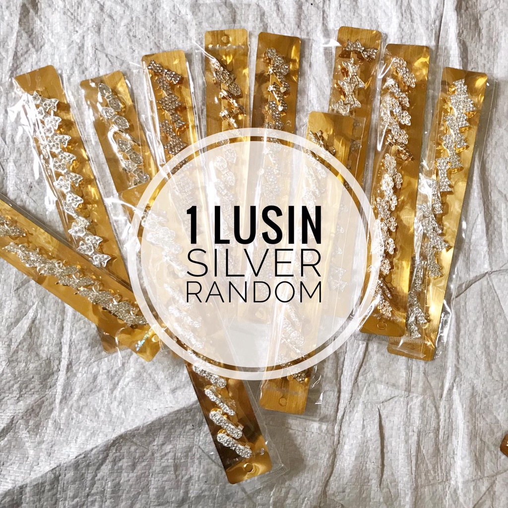 12 pcs bros dagu / 1 lusin bros dagu / bros dagu lusinan / bros dagu harga grosir / grosiran / Bahan Bros Juntai / Bahan Bros / Bros Kecil / Bros Mini / Bros Jilbab / Bros Dada / Bros Hijab-SILVER-RANDOM-1LUSIN