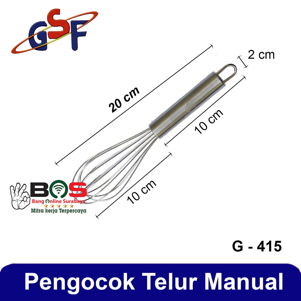 Alat Pengocok Telur Adonan GSF Manual Whisk Stainless 20 25 30 CM