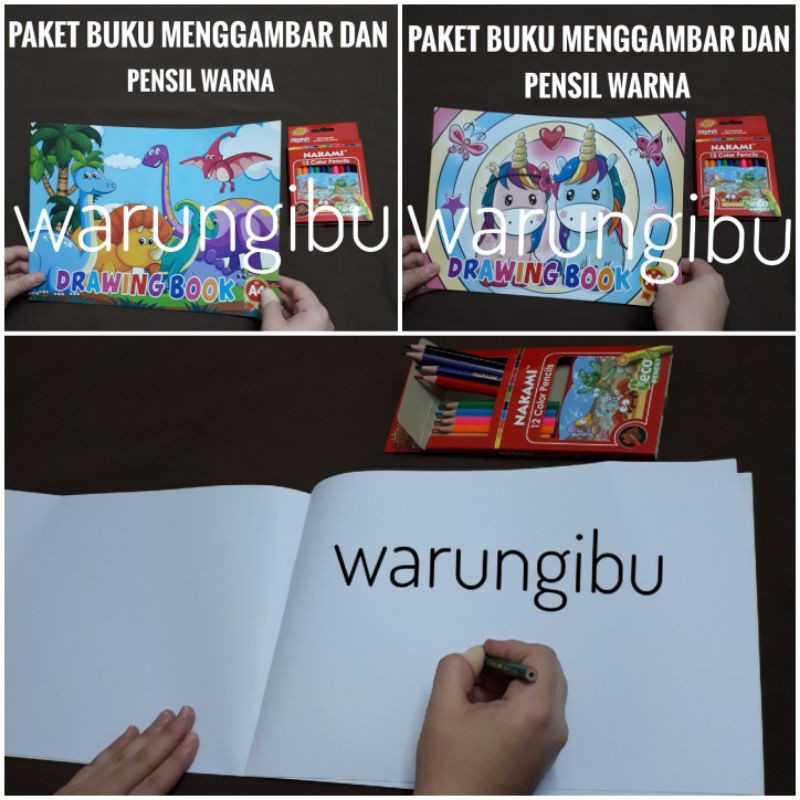 

Paket Buku Gambar Blank Drawing Book Set Pensil Warna
