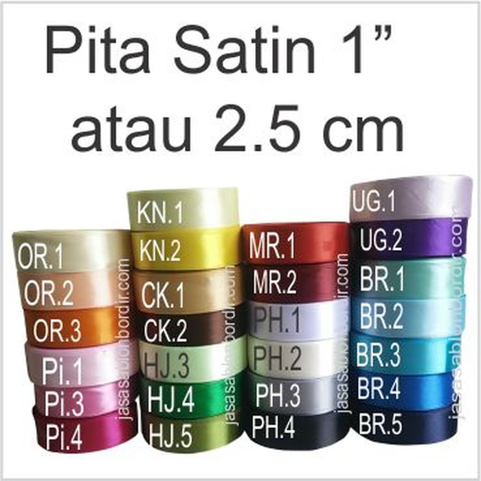 

Dijual Pita Satin 1 inch atau 2.5 cm Terlaris