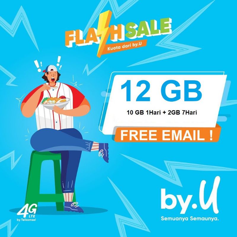 paket kartu perdana by.u 12gb kartu byu unlimited