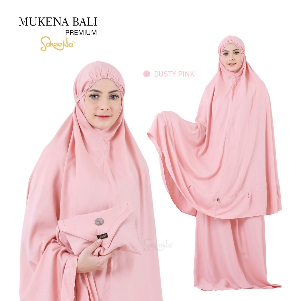 mukena bali sakeena dewasa polos katun rayon jumbo