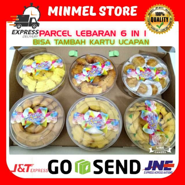 PARCEL LEBARAN PARSEL KUE KERING IDUL FITRI PAKET 6 TOPLES BISA GOJEK SURABAYA KARTU UCAPAN