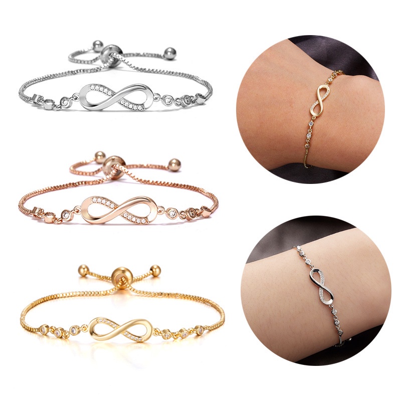 Pandora Gelang 925 Silver Gold 18K Hias Berlian Kubik Zirkonia Untuk Wanita