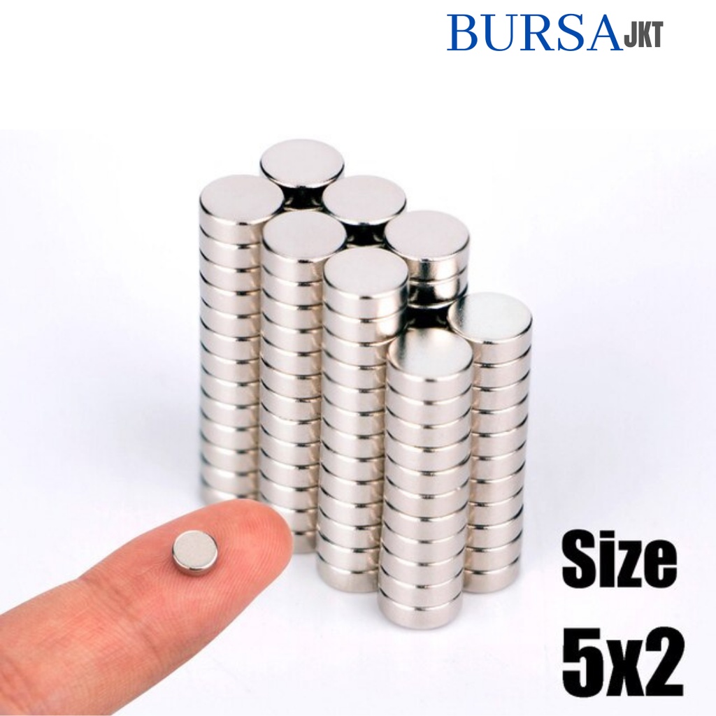 MAGNET SUPER KUAT N52 NEODYMIUM N52 BULAT STRONG NdFeB 5 x 2 MM