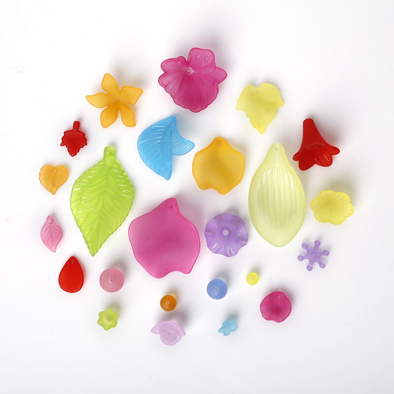 20-400 PCS High Quality Wholesale Fashion Mixed Flower/Leaf Frosted Acrylic Spacer Beads Caps For DIY Fashion Jewelry Necklace Bracelet