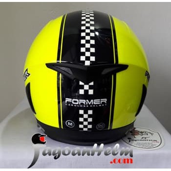Unique CARGLOSS Helm FORMER RETRO  Yellow FL  Black Met    Half Face CARGLOS