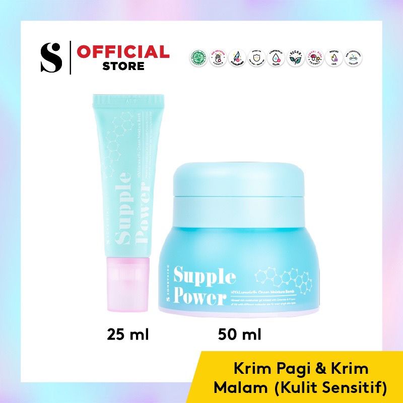 BPOM Somethinc Supple Power Hyaluronic9+ Onsen Moisture Bomb Gel Krim Pagi dan Malam (Kulit Sensitif) Pelembab Wajah