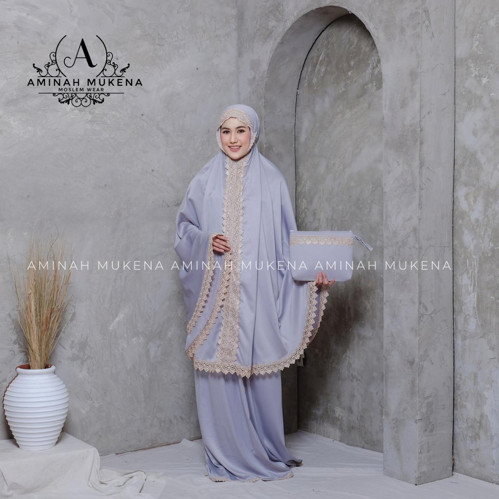 Mukena 2 in 1  Premium / Mukena Sutra Velvet / Mukena Ponco Renda Mewah Sanala