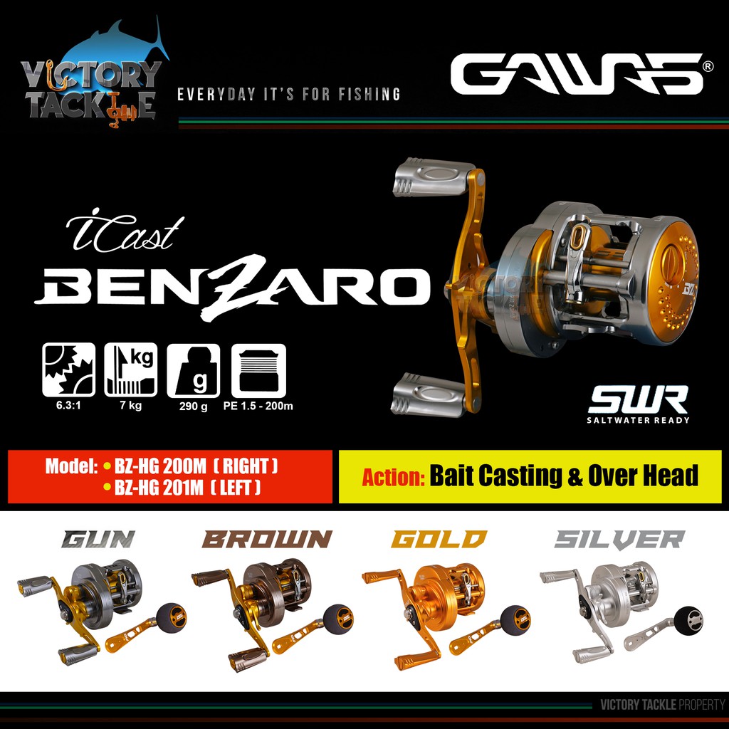 Reel Gawaz Benzaro iCast BZ-HG 200M (Kanan) / BZ-HG 201MBZ-HG 2 (Kiri)