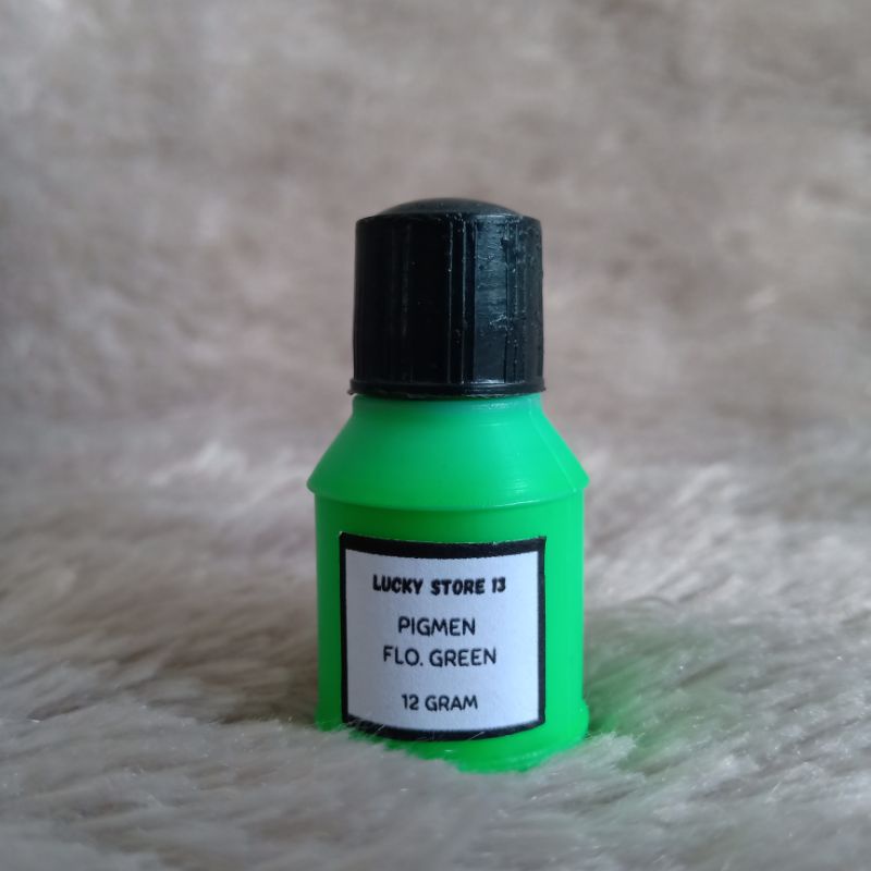 PIGMEN 12gr FLUORESCENT GREEN Hijau Stabilo Mini Kecil Pewarna Sablon Pigment Color Colour Bundle Sl