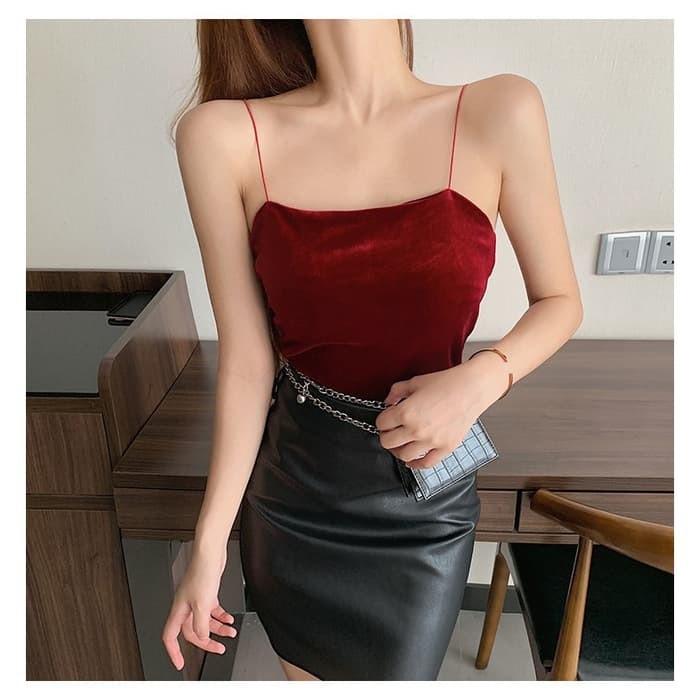 Tanktop Wanita Polos - Korean Velvet Tanktop
