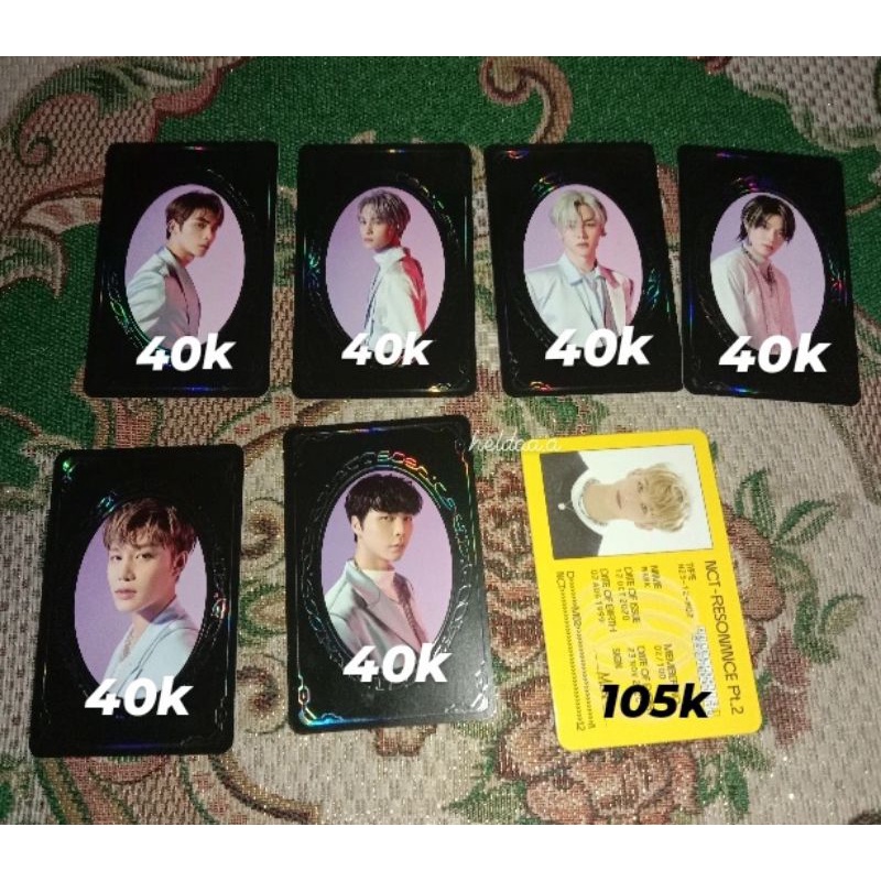 PC/YB/ID CARD NCT WAYV RESONANCE PAST FUTURE & RESONANCE. MARK, JOHNNY, YUTA, XIAOJUN, YANGYANG, KUN