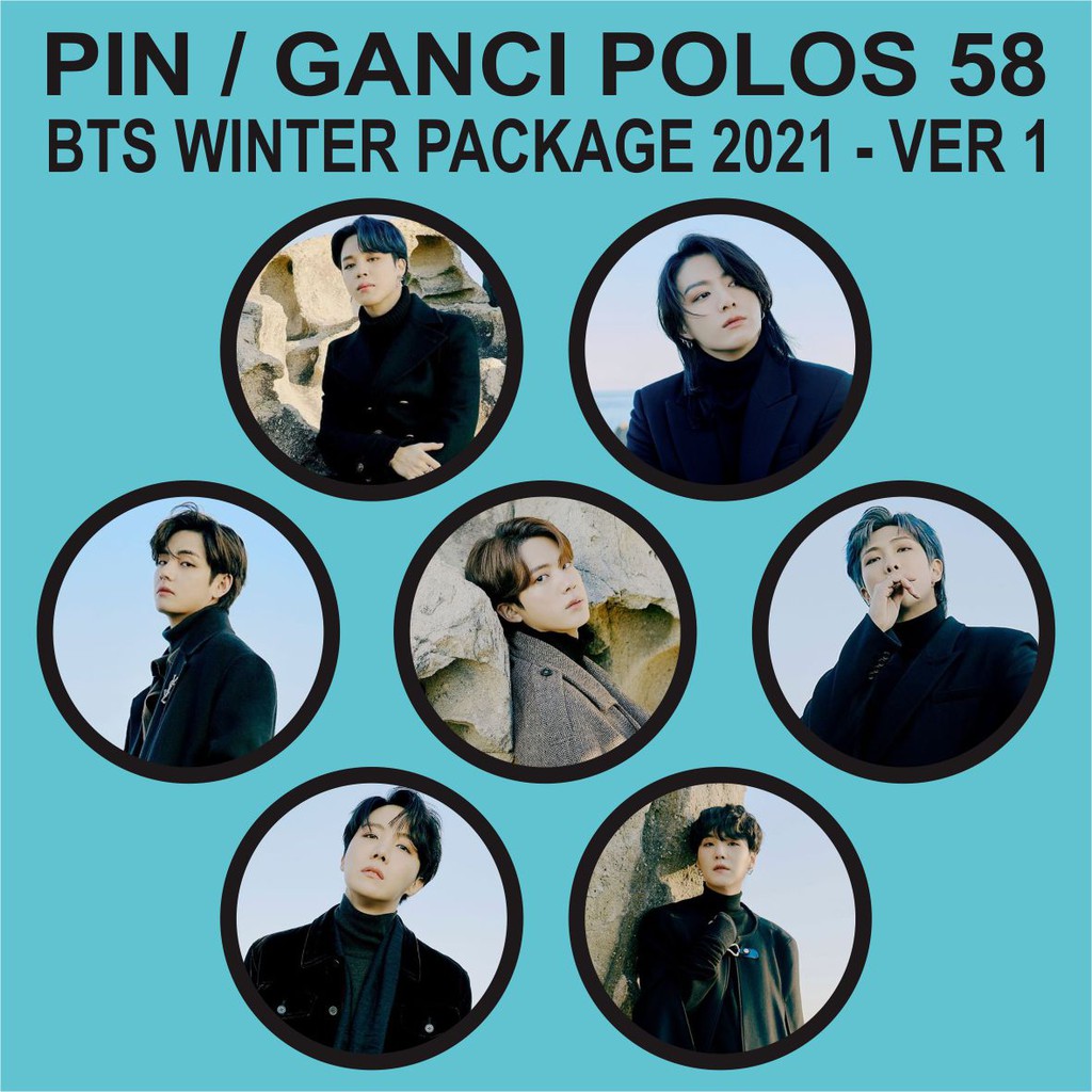 PIN / GANTUNGAN KUNCI POLOS 58 MM - BTS &quot; WINTER PACKAGE 2021 &quot; - VER 1