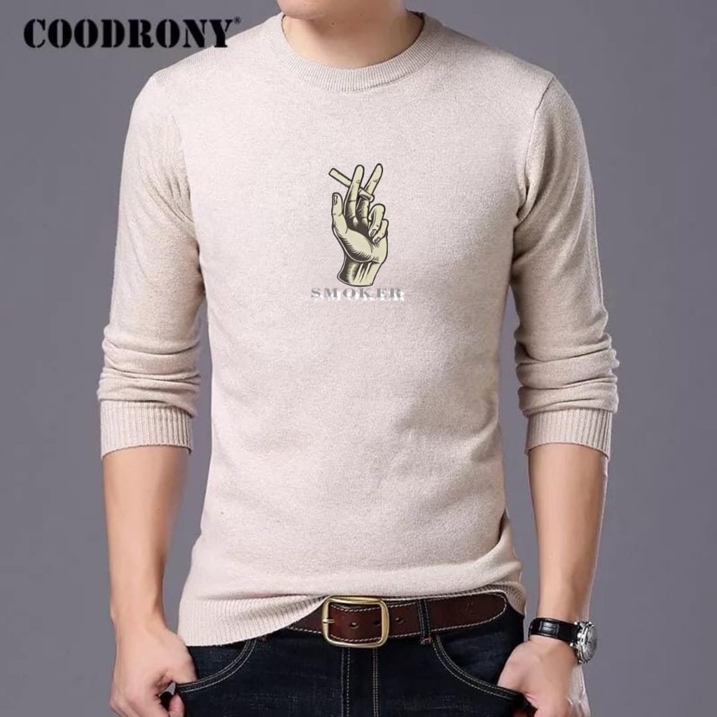 ALIPIO FASHION - BAJU SWEATER SMOKER / atasan pria / sweater pria / keren / terbaru