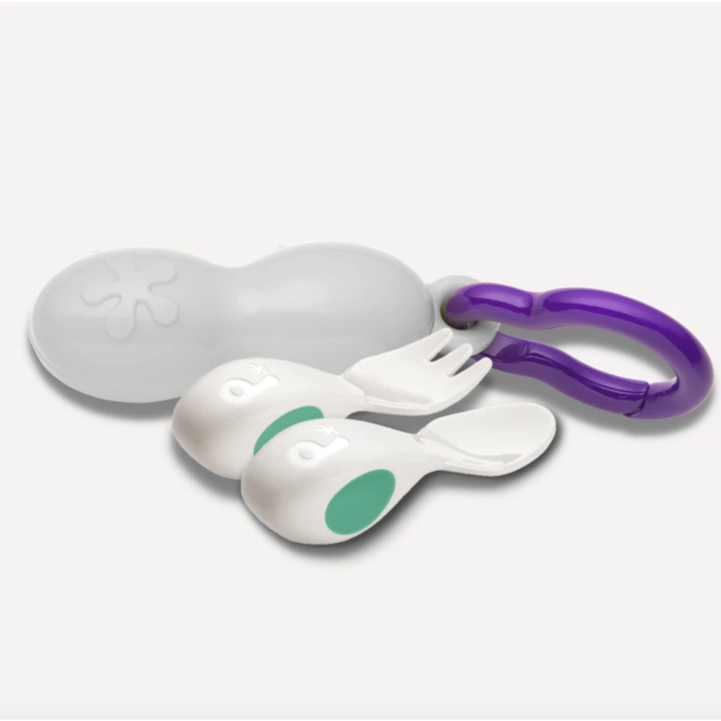 Doddl Baby Cutlery Set &amp; Case - Spoon Fork Babies Bayi Peralatan Makan Sendok Garpu Anak Dengan Kotak Pouch Training Plastic MPASI Ergonomic BLW