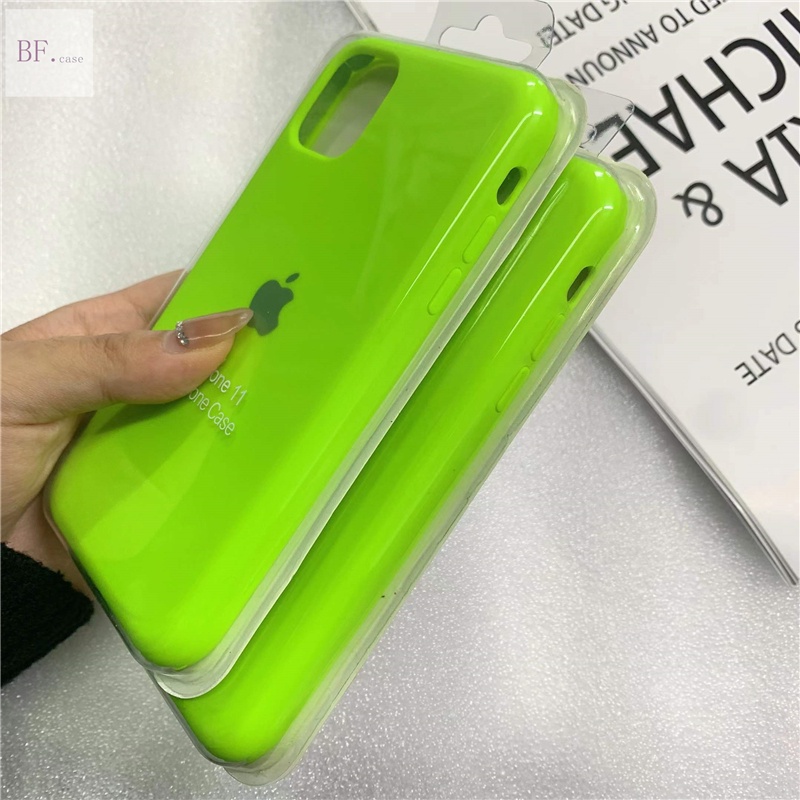 Soft Case Silikon Desain Logo Warna Hijau Fluorescent Untuk Iphone 11 12 13 Pro Max 6 7 8 Plus X Xs Xr Xsmax Se2 2020 12pro