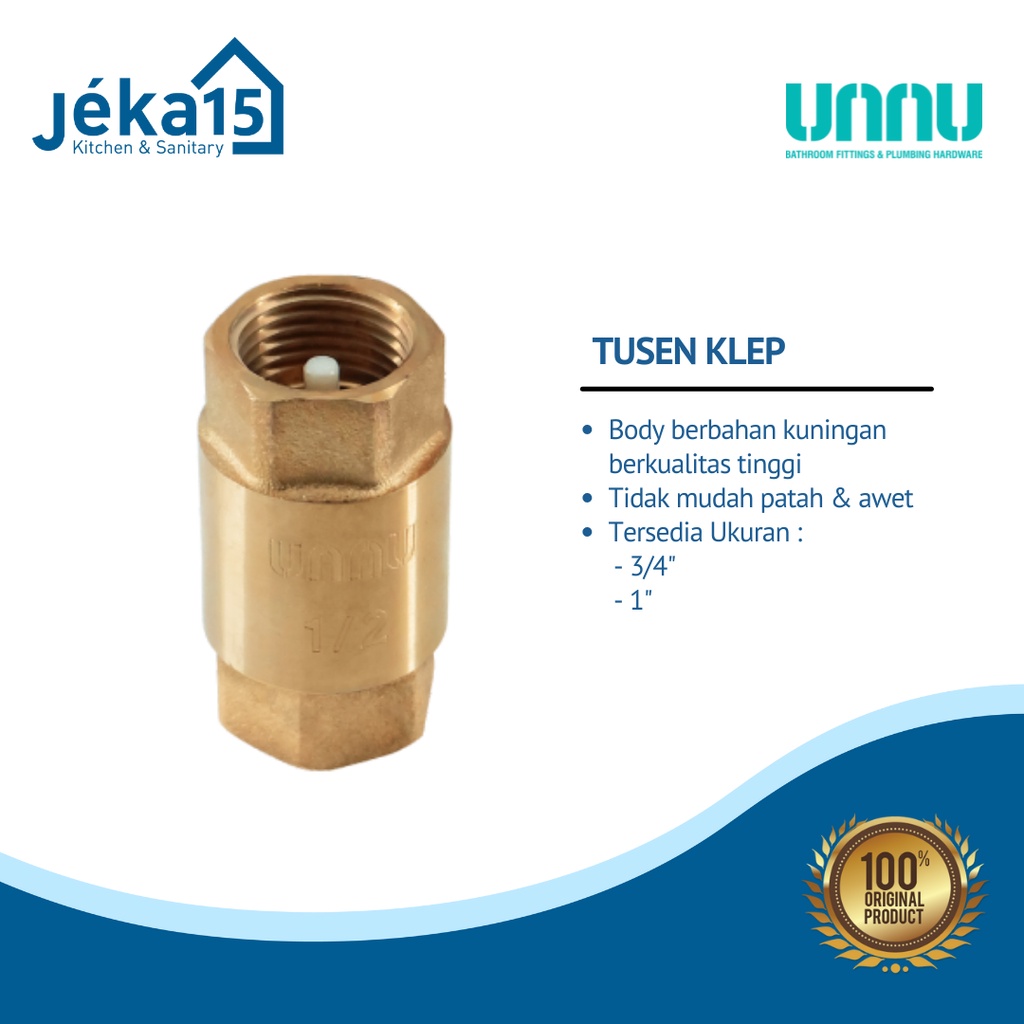 TUSEN KLEP UNNU | TUSEN KLEP KUNINGAN 1&quot; | TUSEN KLEP KUNINGAN 3/4&quot;