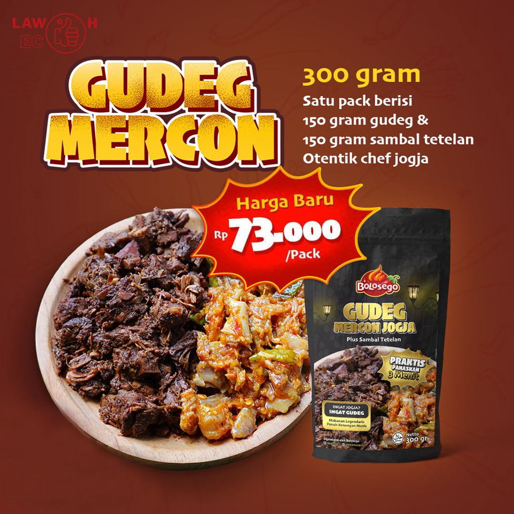 BOLOSEGO Paket Jogja Istimewa (Oseng Mercon Iga + Gudeg Mercon Sambal Tetelan)