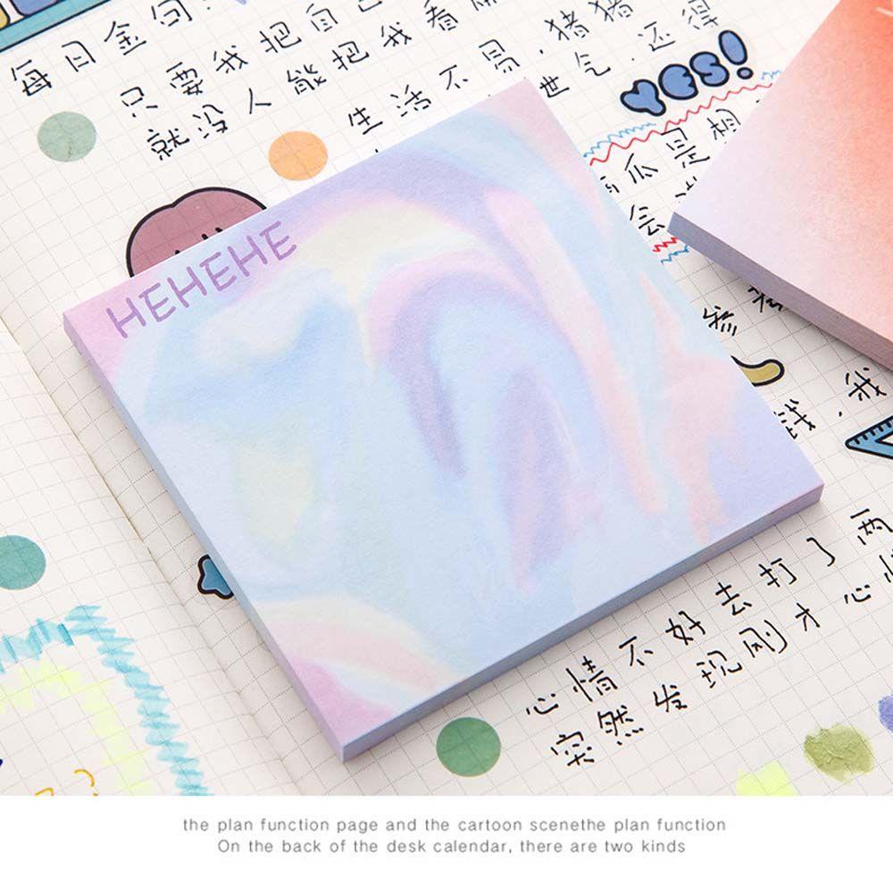 Agustina Gradient Notepad Kawaii 50lembar To Do List Paper Hand Nota Akun Bookmark Marker Alat Tulis Memo Pad