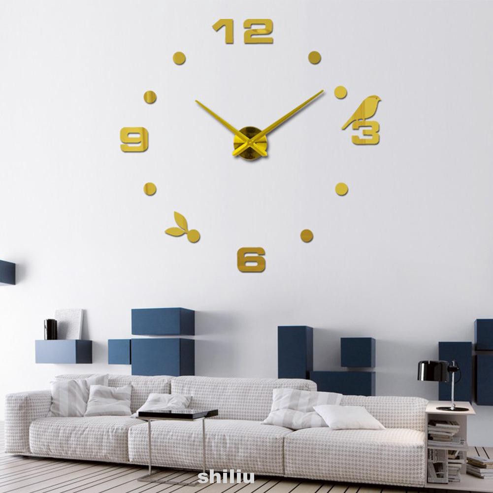 3d Diy Acrylic Mirror Wall Sticker Clock Home Decor Mural Decals Simple Large Shopee Indonesia