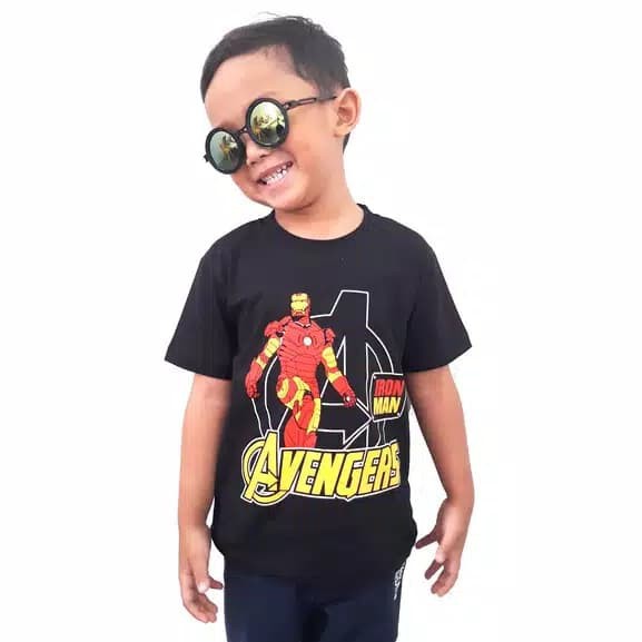 Kaos anak laki - laki motif karakter superhero AVENGERS Iron Man 2-9 tahun