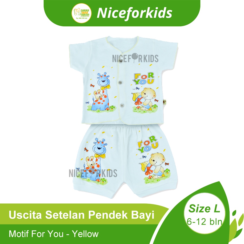 Setelan Baju Bayi Pendek Uscita / Baju Tidur Bayi