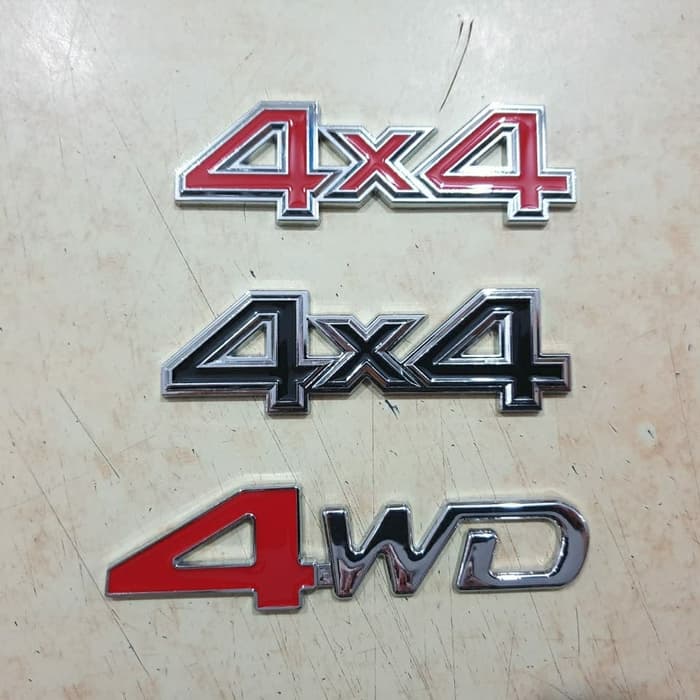 emblem STICKER STIKER MOBIL JEEP 4x4 DAN 4WD WARNA merah hitam bahan PLAT besi UNIVERSAL