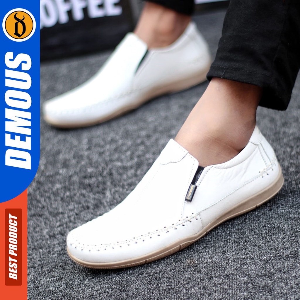 DEMOUS Badil - Sepatu Slip On Casual Slop Kerja Pria Kulit Asli