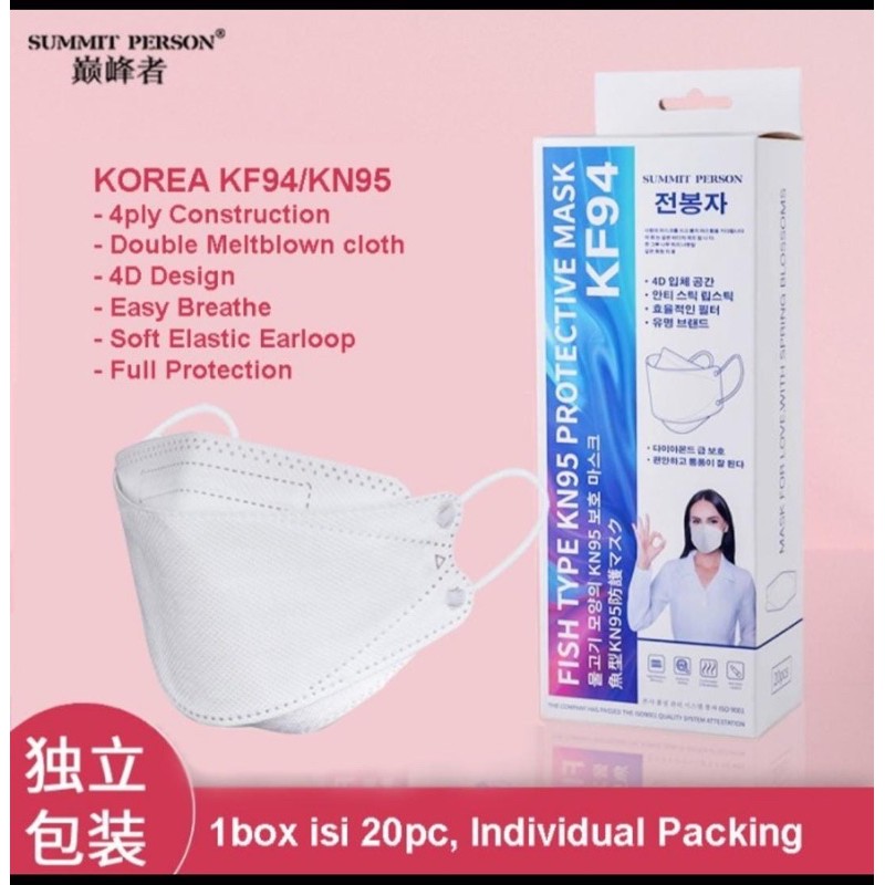 Masker KN95 Model KF94 Evo Summit Person Individual Pack