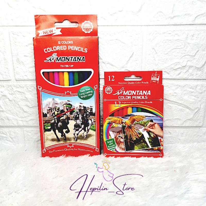 

Pensil Warna MONTANA 12 Warna Panjang atau Pendek / Colored Pencils