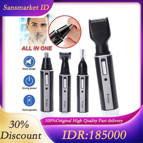 Alat Cukur Elektrik Jenggot Kumis Bulu Hidung 4 in 1 Kemei KM-6630