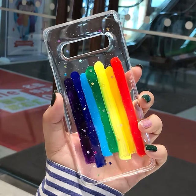 Rainbow Paint Case ALL PHONE TYPES! F9 F11 V15 Y91 Y93 S10 Plus S9 S8 Note 5 8 9 10 Redmi 4 6 5a 6a